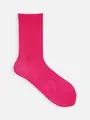 ざっくりキレイめシルケット針抜きソックス ビビットピンク-2