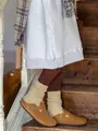 紡毛ミックスカラーリブソックス キミドリ