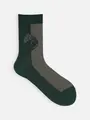 馬柄パネルソックス ダークグリーン