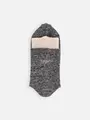 2枚重ね刺繍スウェット風ソックス チャコールモクmix