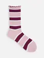 メロウマルチボーダーリブソックス ダルピンク