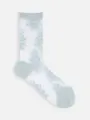 シースルー絵画風花柄ぶどう柄ソックス アイスミント