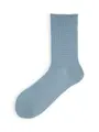 【毛混】エアリーワッフルソックス サックス
