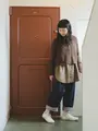 【FUDGE】バイカラーサイドラインソックス ベージュ