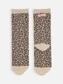 ヴィンテージレオパードミディ丈ソックス ベージュ