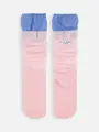 レイヤードバイカラーミディ丈ソックス ピンク