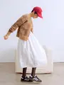毛混ラメラインハイソックス コゲチャ