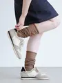 ガーゼルーズハイソックス モカ
