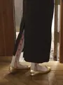 ダマスクお花ハイソックス キナリ