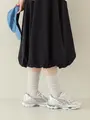 なめらかラメリブハイソックス オフホワイト