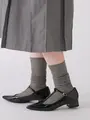 なめらかラメリブハイソックス ミドルグレー