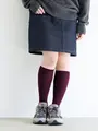 New毛混薄手リブハイソックス バーガンディ