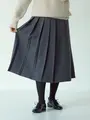 毛混3×1リブニーハイソックス チャコールモク
