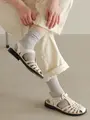 とろみナイロンリブショートトレンカ シルバーグレー