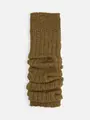ラメ4×2リブレッグウォーマー オリーブブラウン