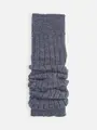 ラメ4×2リブレッグウォーマー アッシュブルー