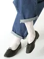 ラッセルレーシーフラワーハイソックス サラシ