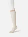 【ゴムくちソフト】伝線しにくい 美しい素肌感ハイソックス丈ストッキング ナチュラルベージュ