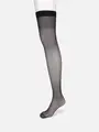 【伝線しにくい】美しい素肌感サイハイソックス ブラック