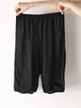 さらっと透け防止ペチパンツ4分丈（巾着付） クロ