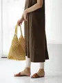 【綿混】さらっとレギンス10分丈 オフホワイト