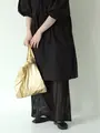 縫製ストライプクロッシェパンツレギンス クロ