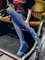 60デニール プレミアムタイツ ラベンダーブルー