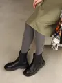 裏起毛あったかウールタイツ グレーモク