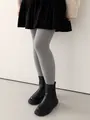 綿混ケーブル タイツ グレー