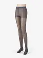 レースストライプストッキング チャコールグレー