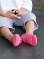 キッズ 無縫製無地カバーソックス13～15cm ピーチ