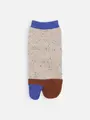 キッズ 足袋ネップ切替ソックス16~18cm ベージュ+ブラウン+ブルー