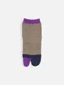 キッズ 足袋ネップ切替ソックス16~18cm モカ+インディゴ+パープル