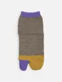 キッズ 足袋ネップ切替ソックス16~18cm モカ+マスタード+パープル
