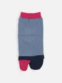 キッズ 足袋ネップ切替ソックス16~18cm インディゴ+コン+ピンク