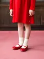 キッズ 綿折り返しピコスクールソックス19～21cm キナリ
