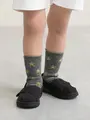 キッズ 星柄リンクスソックス13～15cm チャコールモク+イエロースター