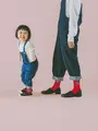 キッズ バイカラーアルファベットソックス16～18cm アカ