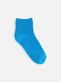 キッズ 蛍光リブショートソックス19〜21cm エジプシアンブルー