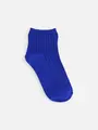 キッズ 蛍光リブショートソックス19〜21cm ロイヤルブルー