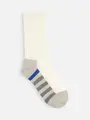 キッズ 足底の汚れが目立たないソックス19~21cm オフ+ブルー