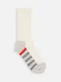 キッズ 足底の汚れが目立たないソックス19~21cm キナリ+アカ