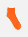 ジュニアサイズ 蛍光リブショートソックス22〜24cm ブリリアントオレンジ