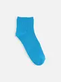 ジュニアサイズ 蛍光リブショートソックス22〜24cm エジプシアンブルー
