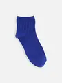 ジュニアサイズ 蛍光リブショートソックス22〜24cm ロイヤルブルー