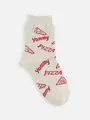キッズ PIZZAソックス16〜18cm ライトグレージュ