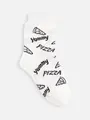 キッズ PIZZAソックス19〜21cm シロ+クロ
