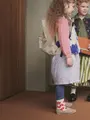 キッズ フラワーソックス19～21cm キナリ＋アカ
