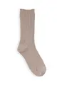 キッズ 表糸綿100％で毛玉が出来にくいリブハイクルーソックス /16-18cm【カスタム刺繍対応】 グレージュ