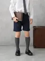 キッズ 2×1リブハイソックス13~15cm チャコールモク